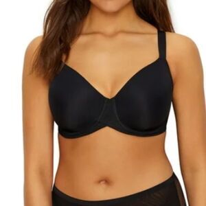 Paramour By Felina Women's Black Side Smoothing Underwire T-Shirt Bra Sz 38DDD